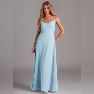 Azazie Sky Blue Maxi Dress